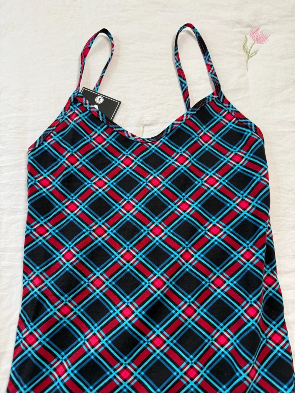 Preppy Plaid Print New ethika Bodysuit Fitted Tank Top